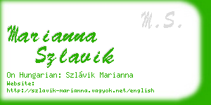 marianna szlavik business card