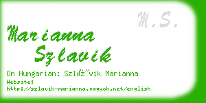 marianna szlavik business card